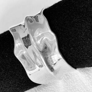 Tiffany & Co. Sterling Silver Wide Nature Leaf Band 72 Gram Cuff Bracelet